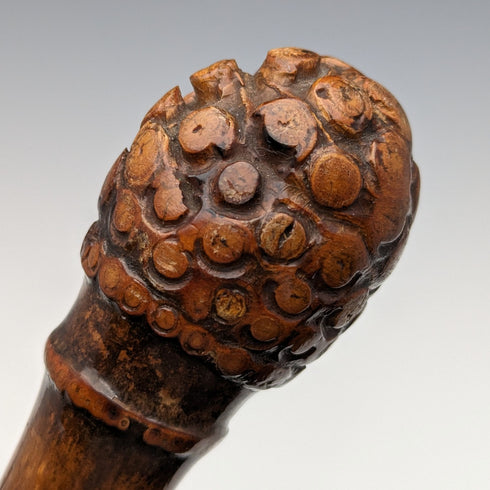 1897年 ステッキ 杖 彫刻ロンデルハンドル 純銀装飾 88cm